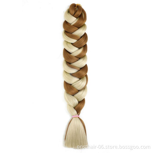 MYZYR Pink Purple Blue Blonde Ombre Color Synthetic Jumbo Hair Braids Braiding Hair Extension Crochet Braids Women